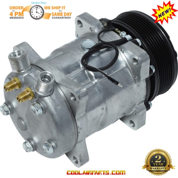 New SD508 Sanden Style AC Compressor 7 Groove Serpentine 3/4" 7/8" A/C Ports 2789663, 2789693, 618589, 58589, ABPN83304152